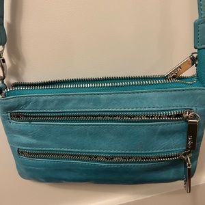 Small aqua hobo cross body purse